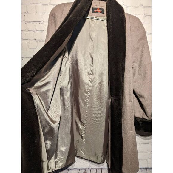 Alorna vintage fur & satin lined wool coat 2x * - Picture 2 of 6